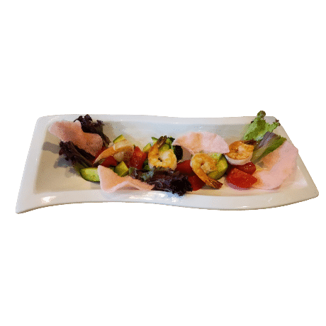 Салат с тигровыми креветками и авокадо